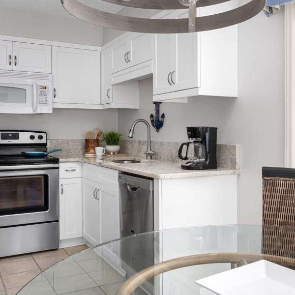 The spacious kitchen of the St. James Villa on Myrtle Beach