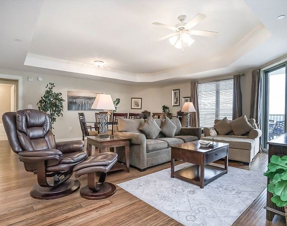 Chairs and sofa in condo living area