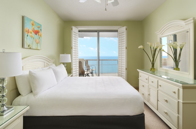 Margate tower bedroom with balcony access and ocean views