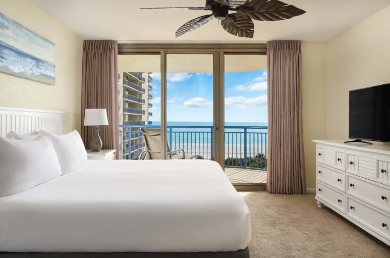 Brighton ocean view bedroom with balcony access