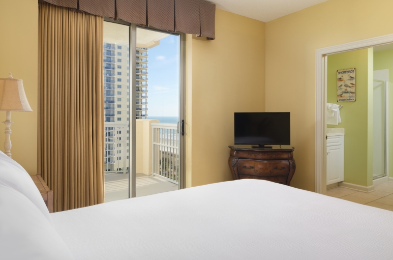 Margate tower bedroom with a balcony, bathroom, and ocean view