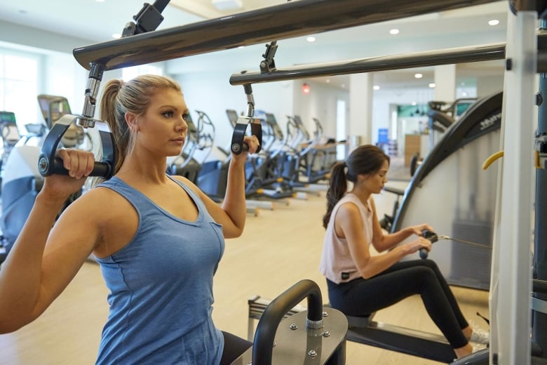 Women working out in gym