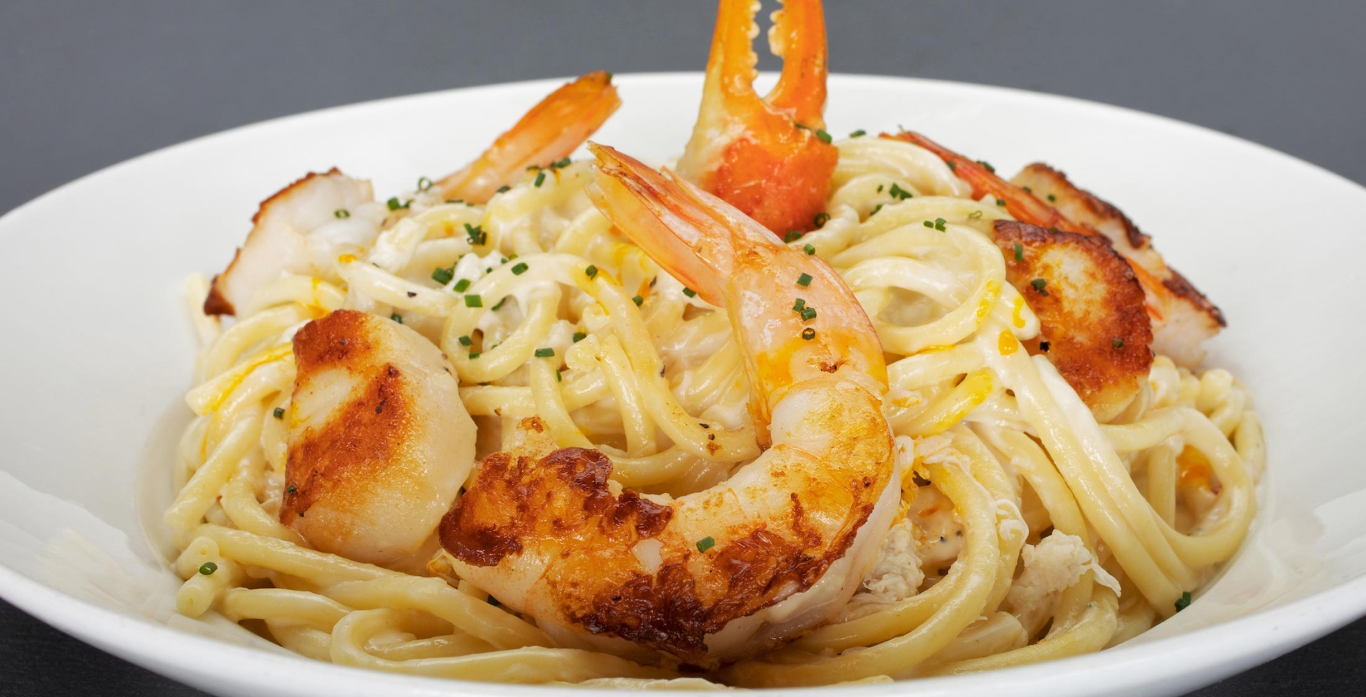 Bowl of seafood pasta