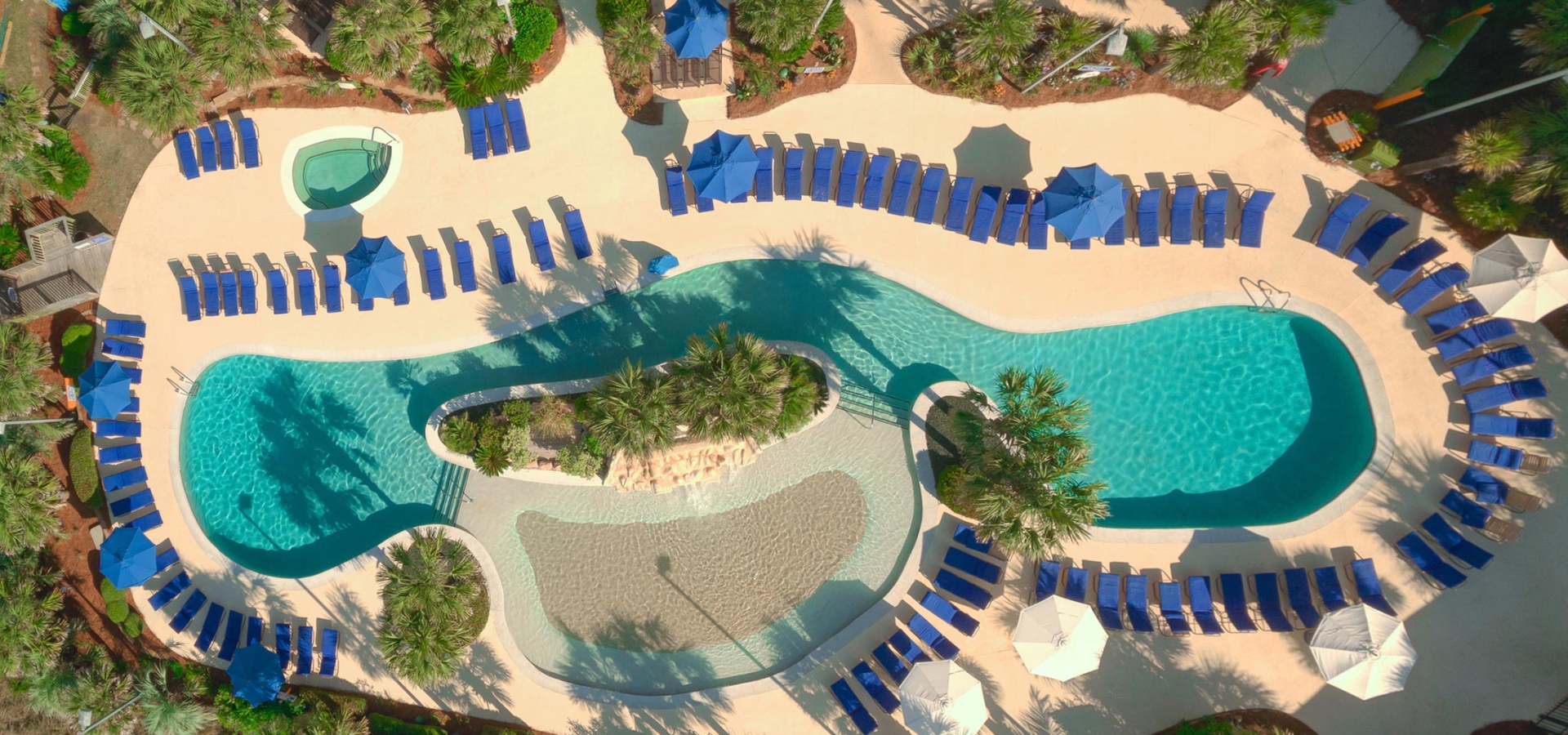 Aerial photo of resort pool