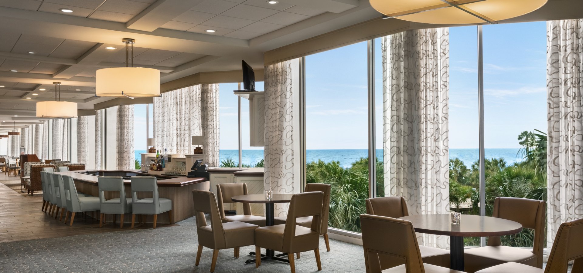 Veranda Bar at Hilton Myrtle Beach. 2nd floor bar overlooking the ocean