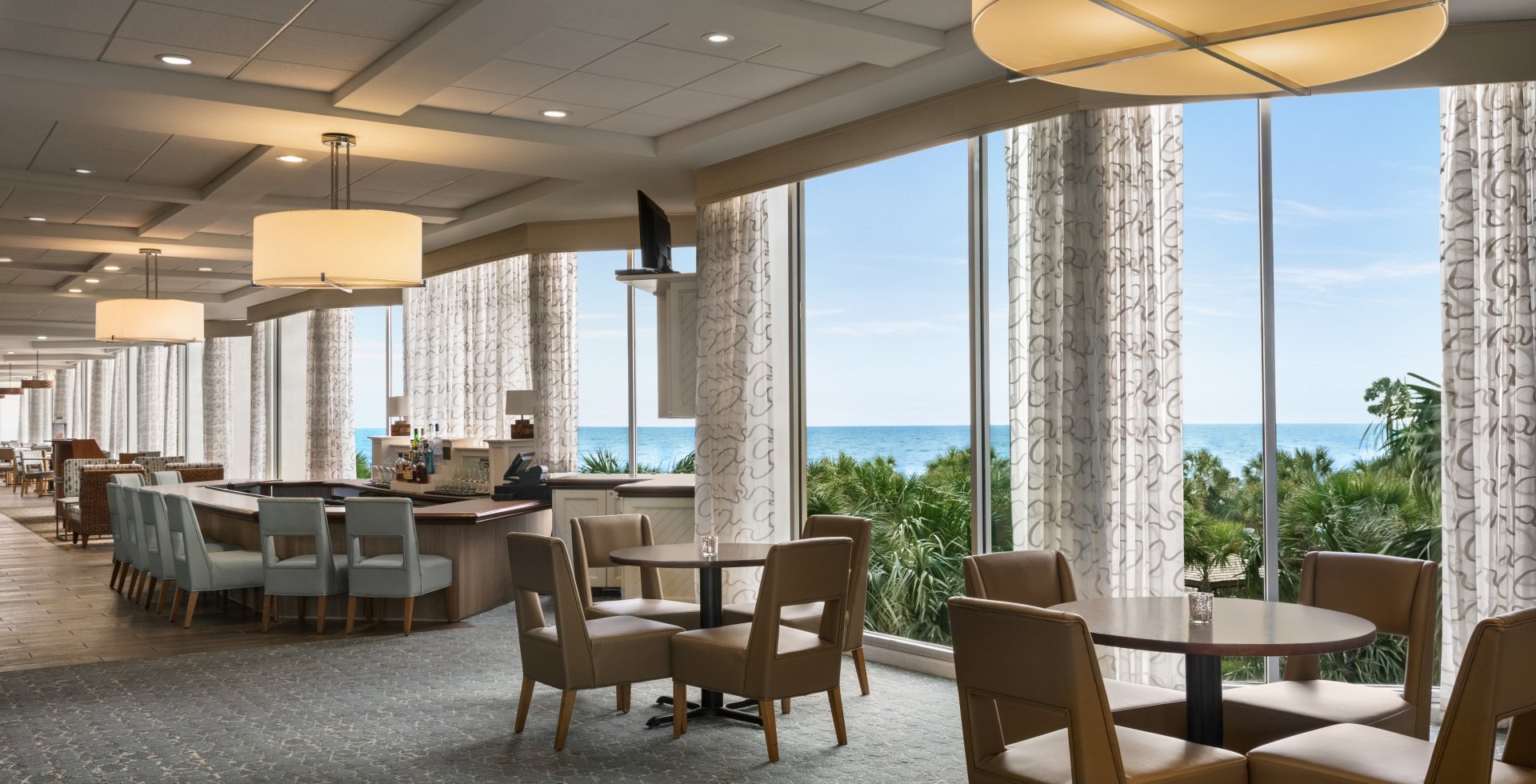 Veranda Bar at Hilton Myrtle Beach. 2nd floor bar overlooking the ocean