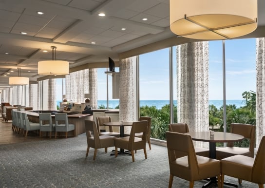 Veranda Bar at Hilton Myrtle Beach. 2nd floor bar overlooking the ocean