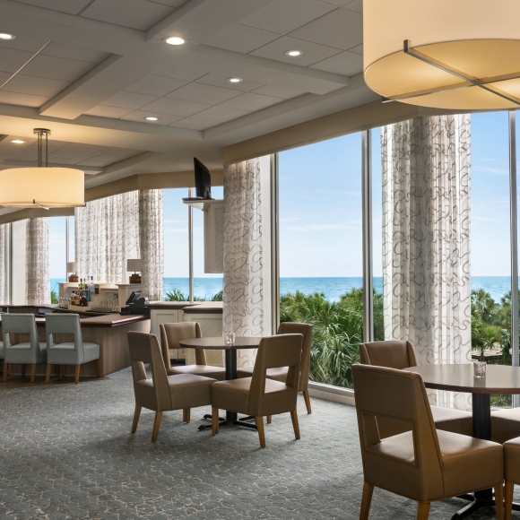 Veranda Bar at Hilton Myrtle Beach. 2nd floor bar overlooking the ocean