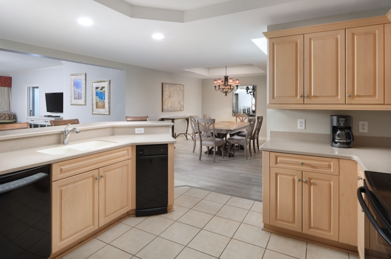 Margate tower kitchen looking into the dining area
