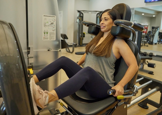 Women with gym equipment