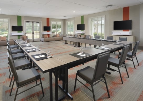 Anchorage room set up in a U Shape for a meeting