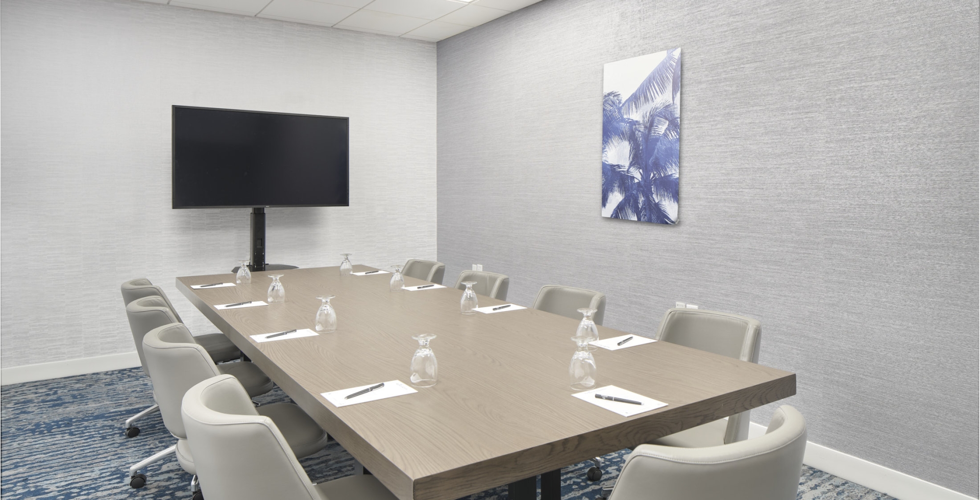 Bristol set up for an executive meeting with a T.V