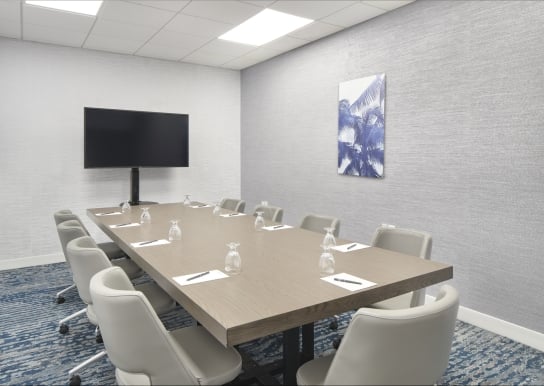 Bristol set up for an executive meeting with a T.V