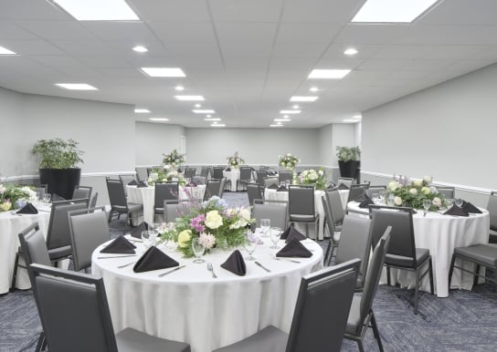 Mulligans set up in rounds for a wedding reception dinner