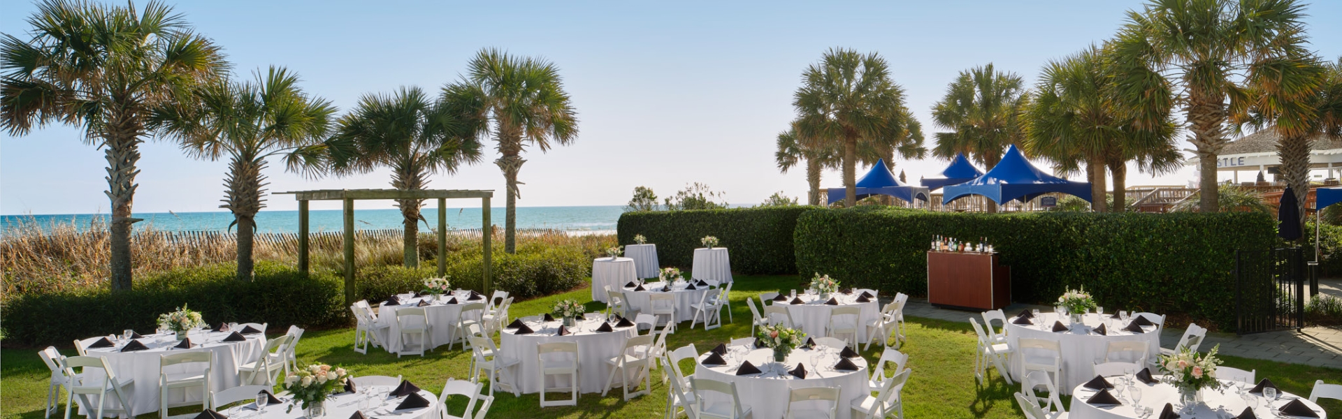 North Lawn Rounds wedding setup