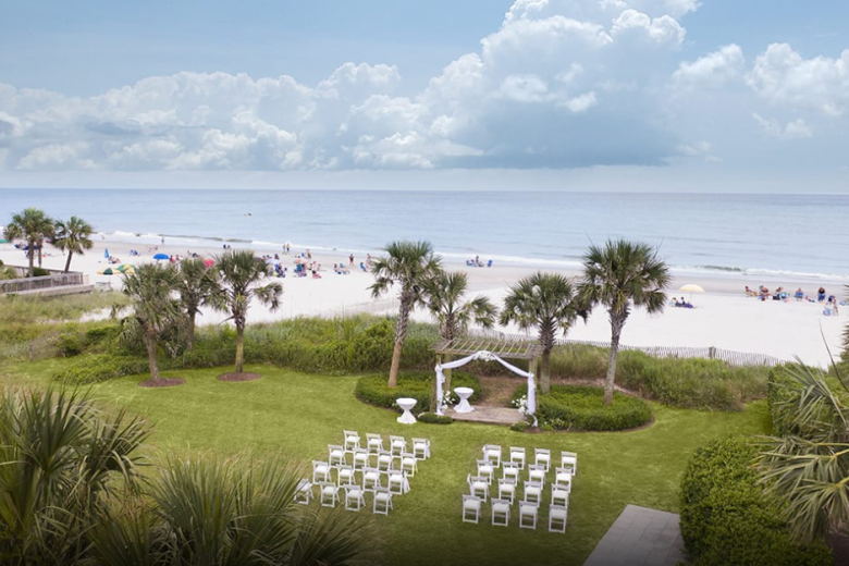 North Lawn wedding ceremony setup