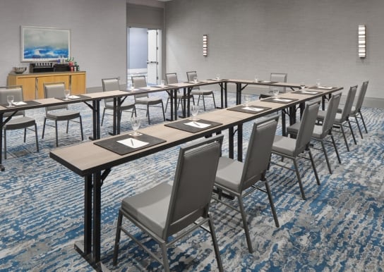 The Winchester Meeting & Event Space u-shape setup with refreshment table