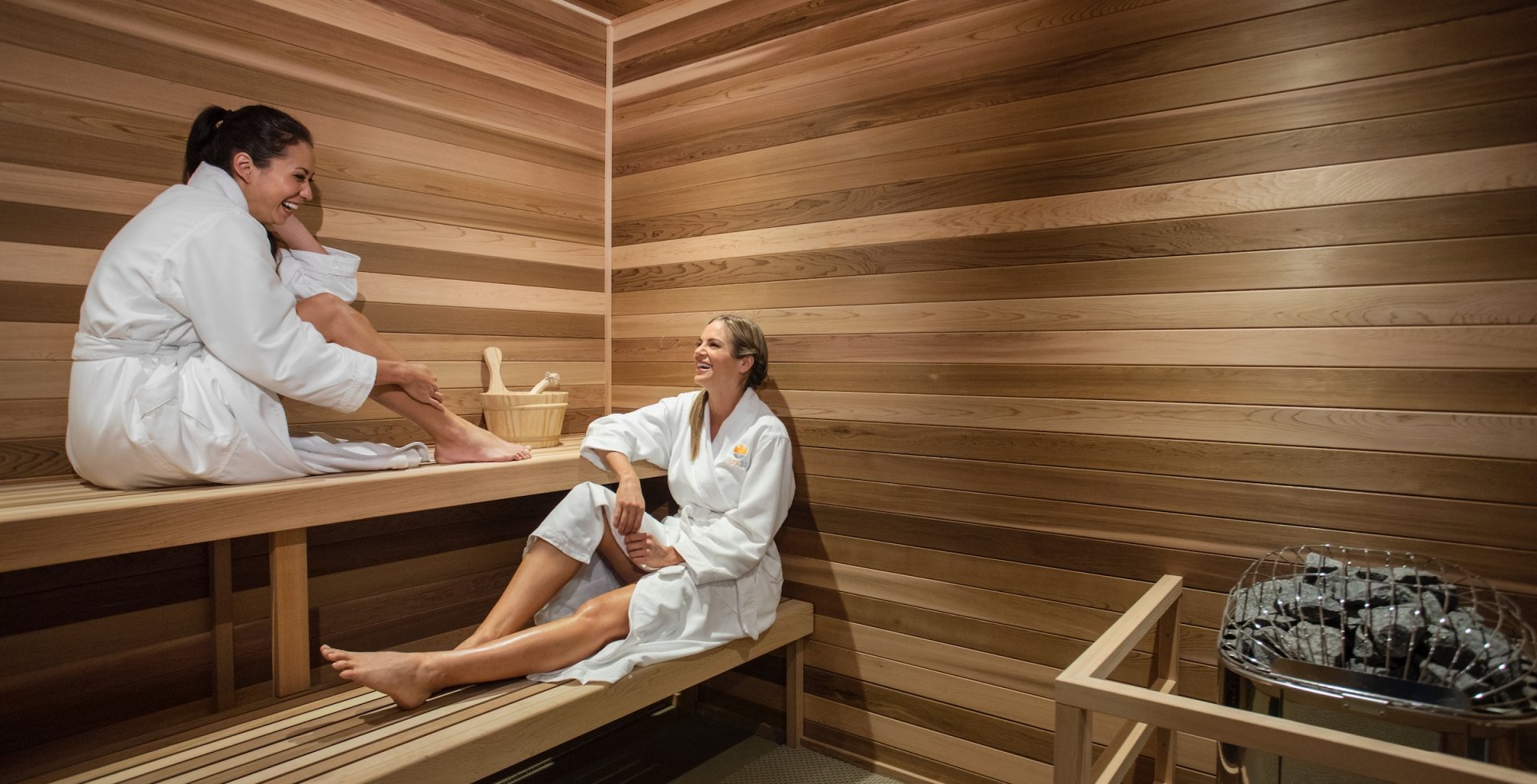 Two ladies in the 78Fitness Sauna