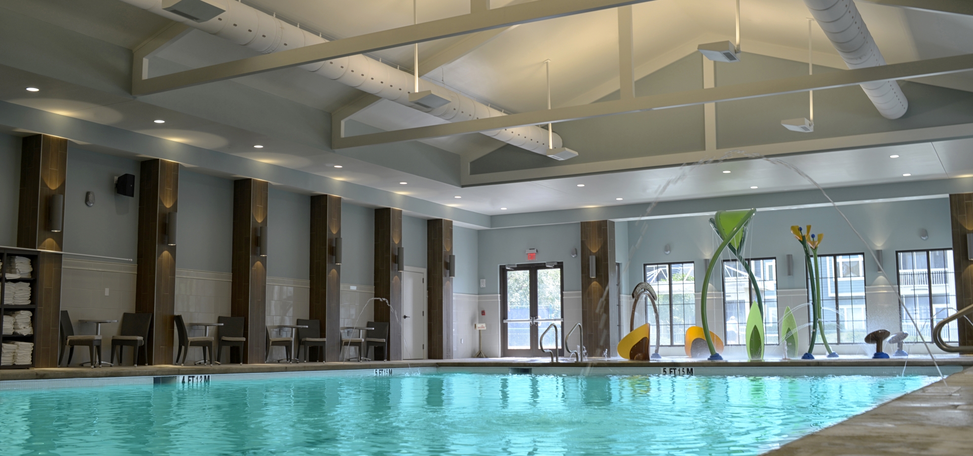 Indoor Pool and splashpad at 78Fitness Center