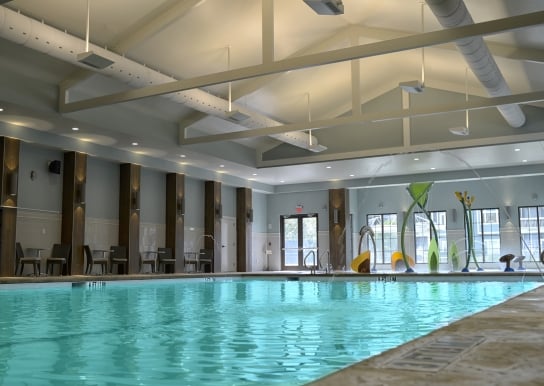Indoor Pool and splashpad at 78Fitness Center