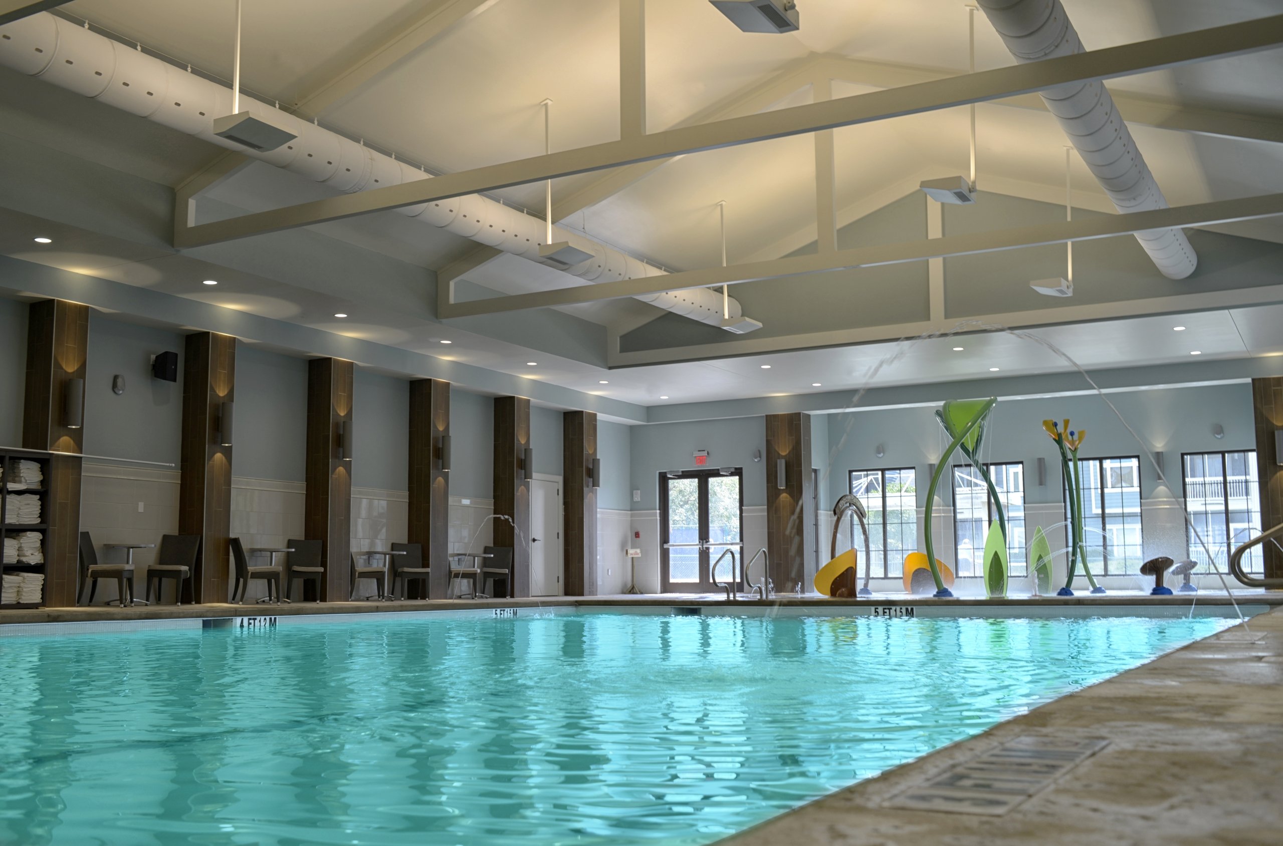 Indoor Pool and splashpad at 78Fitness Center