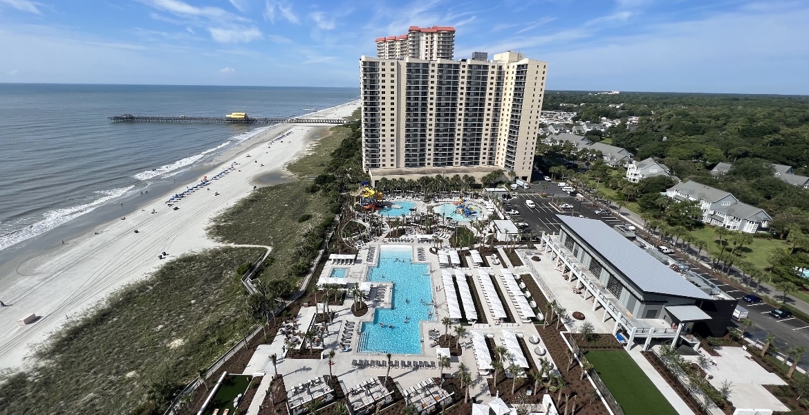 Currents Seaside Entertainment drone view