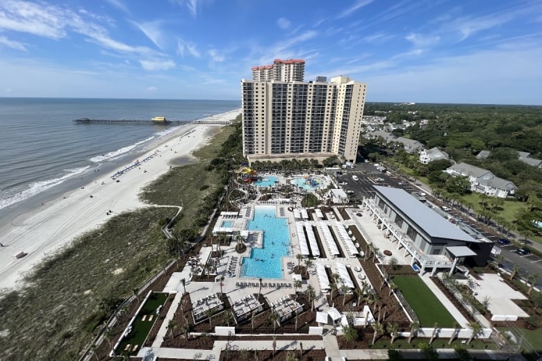 Currents Seaside Entertainment drone view