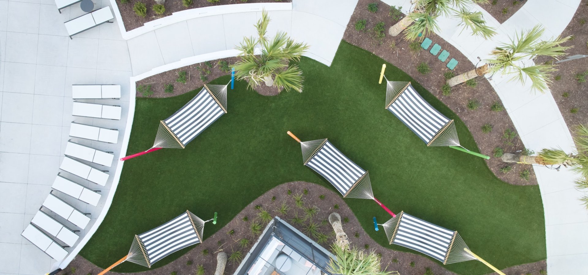 Hammock Garden at Currents Seaside Entertainment drone view
