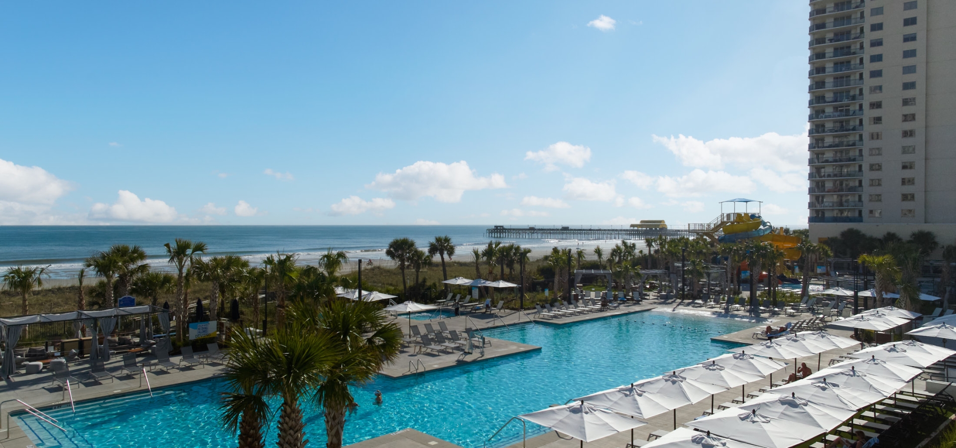 Currents Seaside Entertainment main pool and beach view