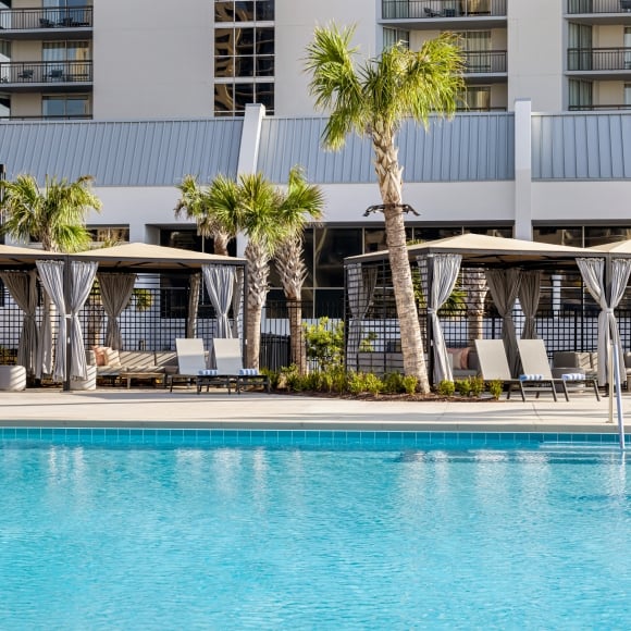 Currents Seaside Entertainment main poolside cabanas