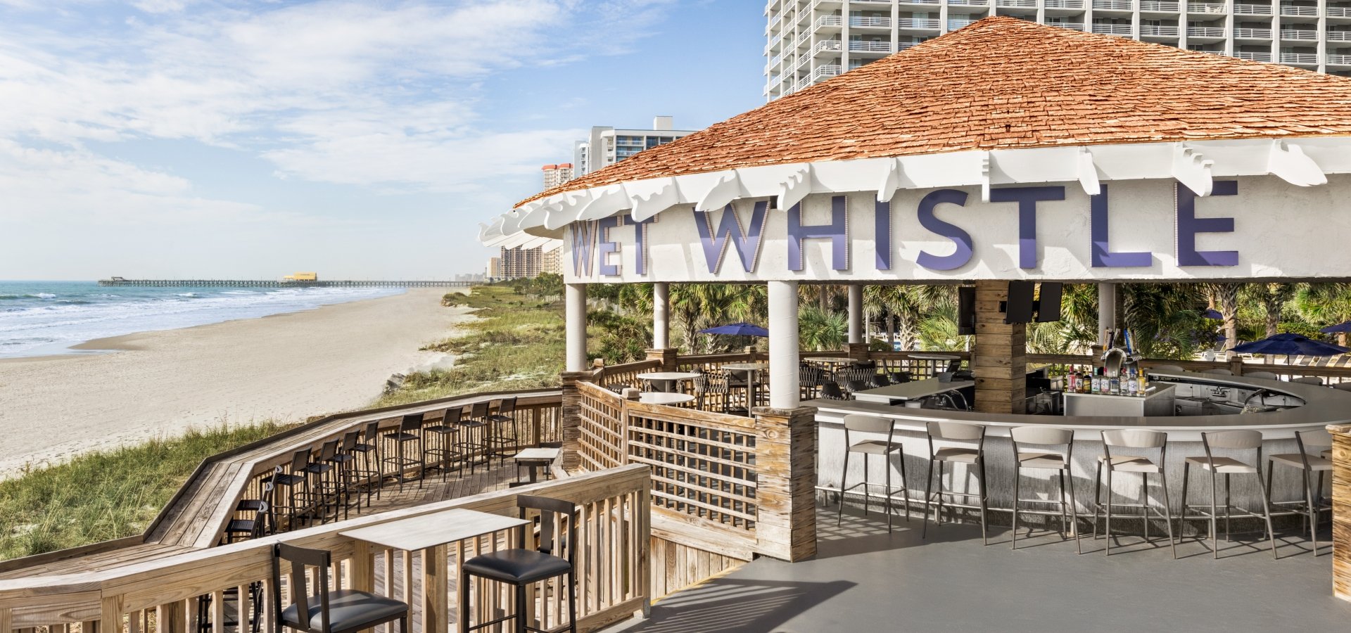 Wet Whistle outside bar at Hilton