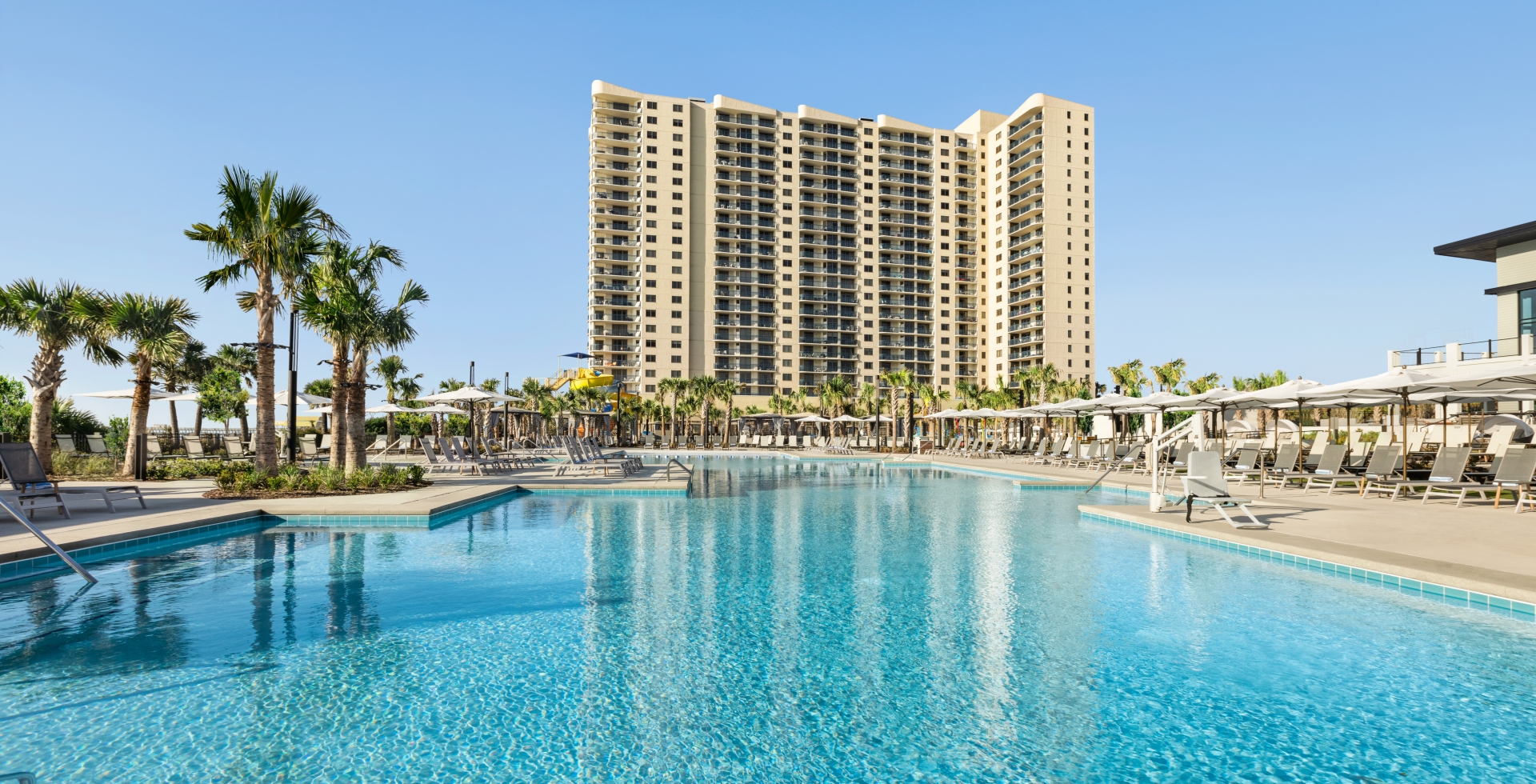 Currents Seaside Entertainment main pool looking towards Brighton Tower