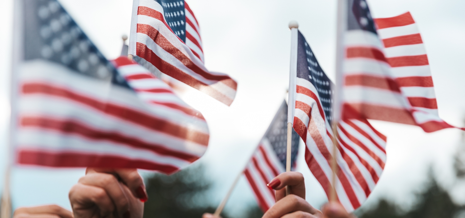American flags raised for holiday celebrations
