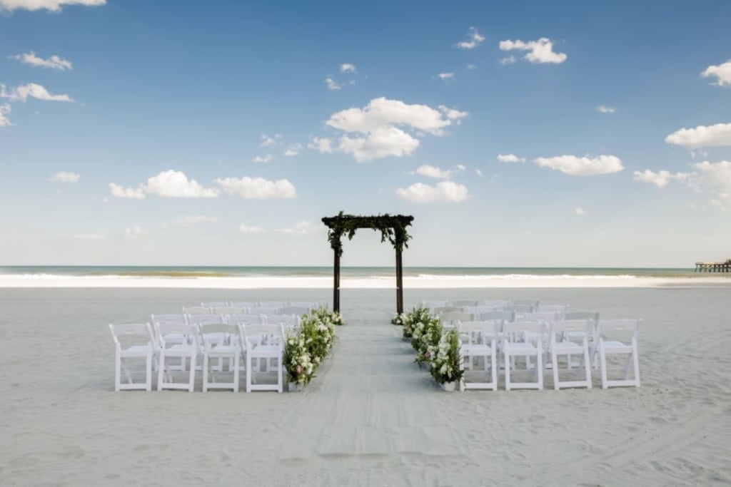 Intimate beach wedding ceremony at Kingston Resorts in Myrtle Beach