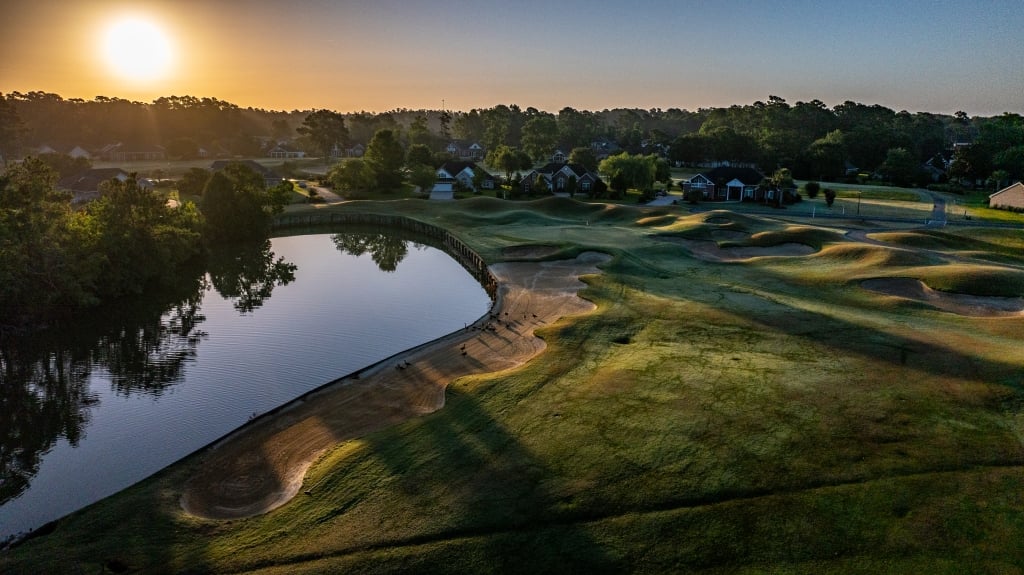 Myrtle Beach golf course at sunset