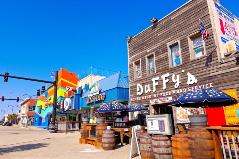 Restaurants,Bars,And,Shops,At,The,Boardwalk,Of,Myrtle,Beach